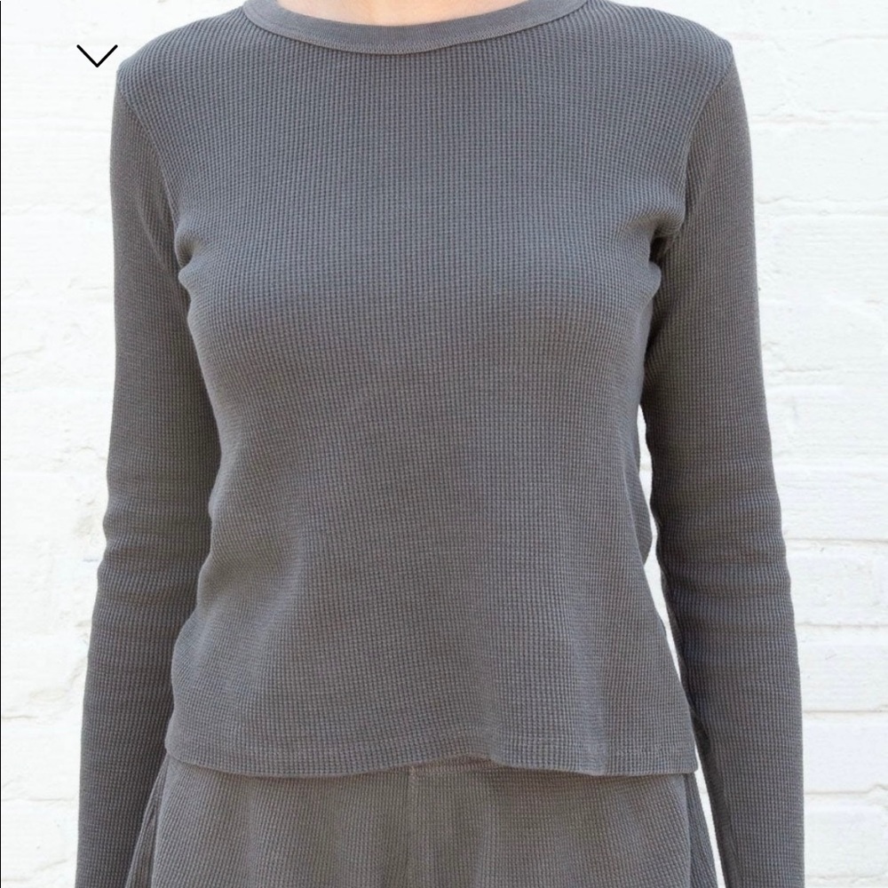 Gray Waffle knit Top